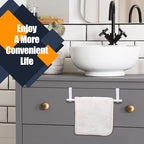 2 Pack Towel Rack for Cabinet, Over Cabinet Bar, Strong Steel Towel Holder, 9 Inch for Home Kitchen Bathroom Doors(White)