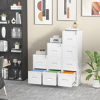 INTERGREAT 2 Drawer File Cabinet, White Metal Filing Cabinet with Lock, Lockable Vertical File Office Cabinet for Hanging Letters/Legal/A4, Assembly Required