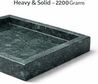 Natural Green Marble Tray for Bathroom | Kitchen | Vanity | Desktop, Stone Organizer for Coffee Table, Dresser, Nightstand, Candles, Soap, Towel, Plant, Jewelry (12" x 8"), Rectangular