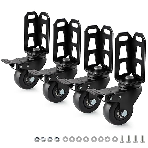 3" Storage Rack Caster Wheels, Storage Shelf Accessories Fit to Boltless Self Locking Shelving Racks, Total Load Capacity 1000 Lbs, 4 Pcs