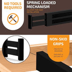 6 Pack Bamboo Drawer Dividers - 17" to 21.5" Expandable Adjustable Drawer Organizer for Kitchen Utensils, Large Drawer Divider, Clothes, Dresser, Bedroom, Bathroom, Desk Drawer Separator Set (Black)