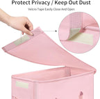 Chrislley 60L Slim Laundry Hamper with Lid Narrow Laundry Basket with Handle Upgrade Foldable Dirty Clothes Hamper Portable Skinny Hamper Organizer Storage Bins (25.6 inches, pink)