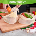 Reusable Bags Produce Bags Reusable Washable - Vegetable Bags, Grocery Bags, Cotton Mesh Bags for Farmers Market, Beach, and Refrigerator Storage Vegetables (12)