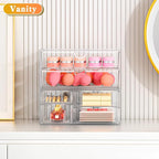 Acrylic Organizer with 6 Drawers, Bathroom Counter Organizer, Makeup Desk Organizers, Office Supplies, Storage Drawers for Cosmetic, Pencil, Coffee