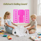 For Kids Ages 1–7 (Up to 48″/120cm) – Mini Kids Clothes Folding Board, Shirt Folder, Compact Laundry Organizer for Small Sizes, Portable Clothes Folder (Magenta)