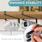 Coffee Mug Holder, 2 Pack Tumbler Lid Organizer for Yeti Lids Holder, Mug Hanger Under Cabinets,Space Saving Cup/Mug Rack Holds Up to 12 Lids,Water Bottle Lid Organizer for Kitchen Storage