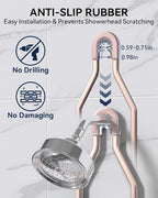 YASONIC Shower Caddy Hanging, Never Rust Shower Organizer Hanging, Aluminum Shower Racks for Inside Shower with Hooks for Razor, Bathroom Organizers and Storage with Soap Holder, Rose Gold