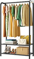 SINGAYE Coat Clothes Storage Organizer Garmen Rack Portable Closet Clothing Racks for Hanging Clothes Heavy Duty Freestanding Wardrobe Laundry with Shelves Black 11.5" D x 32" W x 72" H