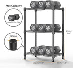 450 lbs Steel Storage Shelving 3-Tier Utility Shelving Unit Steel Organizer Wire Rack for Home,Kitchen,Office (11.8" D x 17.7" W x 26.3" H)