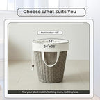 LFH Home Cotton Canvas Large Laundry Bag with Handle, Heavy Duty Drawstring Closure Washable Laundry Bags, School Travel, Home, Hotel, College Dorm, Organizer Sack, Toy Clothes 24x36 (Pack of 2)-White