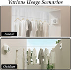Danpoo Retractable Clothesline Indoor Outdoor, Heavy Duty Anti-Sag Wall Mounted Laundry Drying Line with Stainless Steel Rope