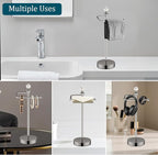Hand Towel Holder for Bathroom, Hand Towel Rack Stand with Heavy Weighted Base, Crystal Ball Countertop Towel Rack Stand for Bathroom Kitchen (Brushed Nickel, 2 Pack)