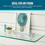 Spancraft Clear Floating Glass Shelf 10" X 24" in Chrome