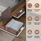 FAHKNS 2 Pack Under Bed Storage with Wheels, 15.2Gal Stackable Under Bed Storage Containers with Lids, Plastic Collapsible Organizer for Clothes and Shoes, Grey