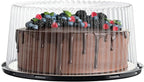12 inch Plastic Disposable Cake Containers Carriers with Dome Lids and Cake Boards,5 Pack of Each(Large)