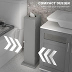 HOMCOM Toilet Paper Cabinet, Small Bathroom Corner Floor Cabinet with Doors and Shelves, Thin Storage Bathroom Organizer for Paper Shampoo, Gray