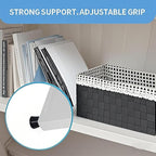 Adjustable Locker Organizer Shelf, 30LB Load-Bearing Metal Locker Shelf for Schools, Offices, Gyms, Locker Shelf Expandable to Fit Your Locker 11-18” (1, White)