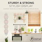 TRIPAR Augusta 4 Tier Vertical Black Plate Rack for Collectible Plates, Plaques, Dishes, & China