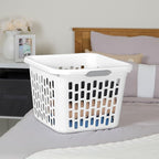 Sterilite 6-Pack 1.5 Bushel Capacity Square Laundry Basket, White – Plastic Clothes Hamper Storage with Ventilated Rectangular Holes & Large Comfort Grip Handles for Easy Carry