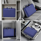 DocSafe Fireproof File Organizer with Lock, Hard-Shell Case Fireproof Document Box with 13 Pocket Accordion File Folder, Portable Home Office Travel Safe Storage for Important Documents Laptop Blue