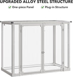 DWVO 41 Cu.ft Horizontal Resin Storage Shed, All Weather 4.7x2.5 FT Outdoor Garden Shed with Hydraulic Struts, 3 Locks, Lockable to Floor for Garden Tools, Trash Cans, Gray