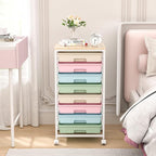 Rolling Storage Cart with Drawers,Utility Cart With 8 Drawers and Wooden Tabletop,Rolling Drawer Cart,Storage Drawer Cart for Living Room,Classroom,Bedroom,Bathroom,Dorm,Office,Rainbow