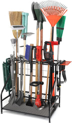 Garden Tool Organizer for Garage, Yard Tool Storage, Garden Tool Rack, for Shed Home Outdoor, Up to 58 Long-Handled Tools, Garden Tool Stand, Heavy Duty Steel, Black