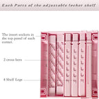 Adjustable Locker Shelf Pink Height and Width Adjustable Locker Organizer Shelf for School Locker, Stackable Locker Stand Tools for Gym Lockers, Office, Back to School Essentials