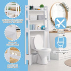 ZenStyle Over The Toilet Storage, 3-Tier Bathroom Space Saver Organizer Rack, Freestanding Above Toilet Stand for Bathroom, Laundry, Restroom, White