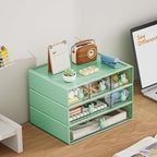 Marbrasse Desk Organizer with 6 Drawers, 3 Tier Stackable Storage Drawers Plastic Makeup Storage, Office Organizers and Storage, Desk Storage Box for Office, School, Home Green