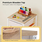 GOFLAME 4-Drawer Rolling Storage Cart, Craft Storage Cart with Wooden Tabletop and Lockable Wheels, Art Cart Supply Storage Organizer with Metal Frame for Home Office Classroom, Macaron Color