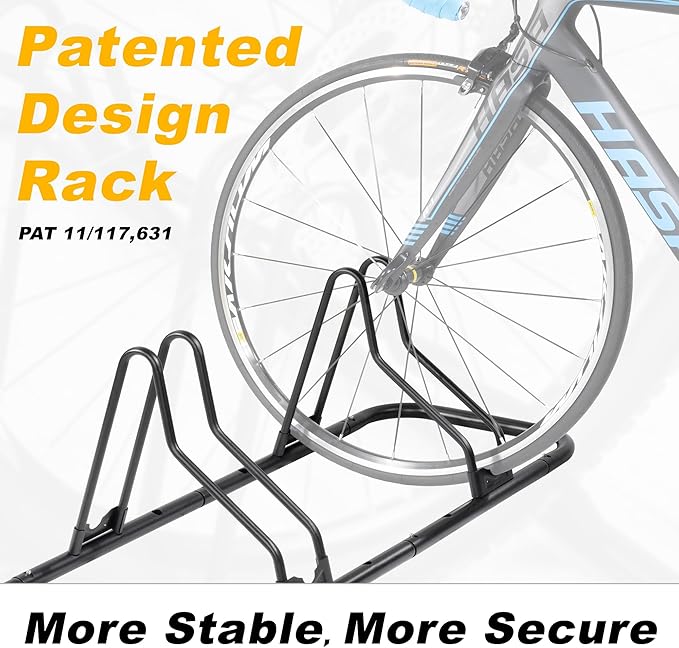 CyclingDeal Bicycle Floor Parking Rack Stand - for Mountain MTB Road Bike - Indoor Home Garage Storage - Classic 5 Bikes
