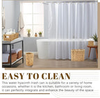 Remerry 16 Pcs Wicker Bathroom Set Toilet Paper Storage, Wicker Tissues Box Holder, Toilet Tank Basket, 2 Gallon Round Trash Can, Shower Curtain Hook, Handwoven Waste Basket for Bedroom, Kitchen, Home