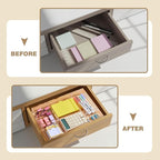 Acrylic Drawer Organizer Clear Desk Drawer Organizer Trays with Adjustable Compartments Desk Accessories for Office Stationery Makeup Silverware Bathroom(Adjustable)