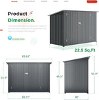 AECOJOY 3'x6' Outdoor Storage Bike Shed, Small Metal Garden Outdoor Storage Cabinet Sheds & Outdoor Storage Clearance, Lean to Tool Garden Shed for Outside