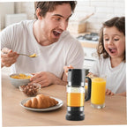 Syrup Dispenser, Honey Dispenser No Drip, 300ml Clear Glass Honey with Press Type, Leakproof Syrup with Handle, Container with Stand for Coffee Tea