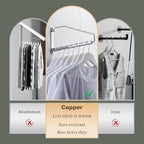 NEWRAIN Laundry Hanger, Wall Mounted Clothes Hanger with Swing Arm Holder Brass Hanging Drying Rack Space Saver,Chrome