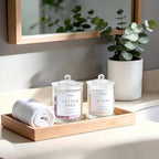 Qtip Holder & Cotton Pad Dispenser, Bathroom Organizer and Storage Canisters, 16oz Glass Apothecary Jars for Kitchen, Restroom - Home Decor, Room Decor Aesthetic (2 Pack, Transparent)