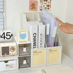 6 Pcs Clear A4 File Portable Project Case, Plastic Storage Box for 8.5" x 11" Letter Paper, Scrapbook Paper Storage Boxes Documents Magazines Holder