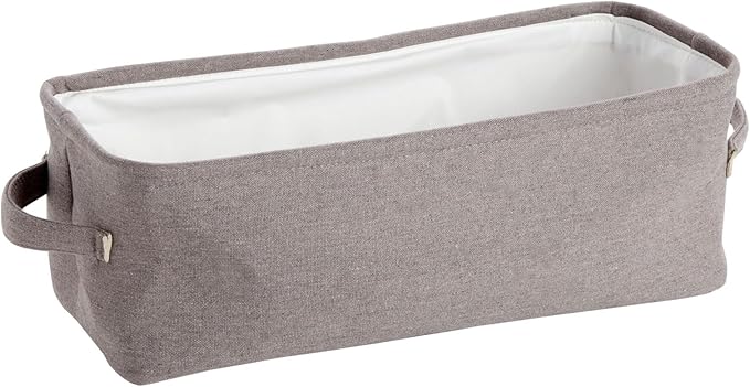 Juvale Rectangular Toilet Paper Storage Basket - Space-Saving Narrow Bathroom Storage Bin - Toilet Paper Organizer & Countertop Bathroom Caddy - Jute Fabric Bin - Gray, 16 x 6 x 5.5 in