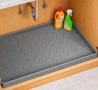 Jin&Bao Waterproof Under Sink Mat 25" x 19", Thick Silicone Mat Cabinet Protector for Kitchen and Bathroom, Shelf Liner, Home Organizer and Storage, Multipurpose Tray for Gadgets and Essentials