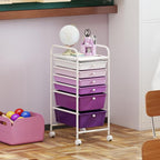Giantex 6 Storage Drawer Cart Rolling Organizer Cart for Tools Scrapbook Paper Home Office School Multipurpose Mobile Utility Cart, Purple Gradient