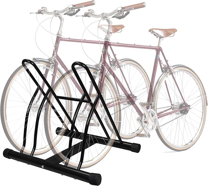 F2C 2-Bike Rack Bicycle Floor Stand Two Bike Parking Garage Storage Rack for Indoor and Outdoor