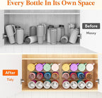 Lifewit Stackable Bottle Storage Organizer, Clear Freestanding Wine Holder for Cabinet, Large Slot Water Bottle Tumbler Cup Organizer for Pantry, Plastic Wine Rack for Fridge Cellar, 3Tier Hold 12
