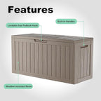 80 Gallon Outdoor Deck Box,Waterproof Resin Outdoor Storage Boxes, Outside Storage Lockable Container for Garden Tools,Indooor Cushions,Accessories (Grey)