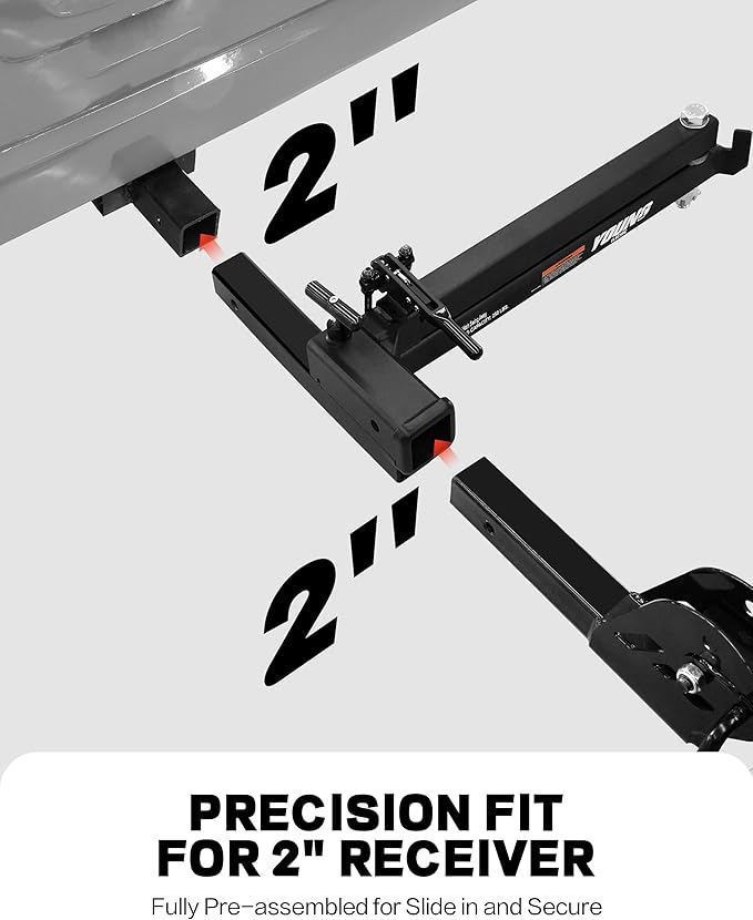 Young 250 lbs Heavy Duty Swing Away Hitch Adapter for Bike Rack & Cargo Carrier, Pre-Assembled 2" Hitch Extender