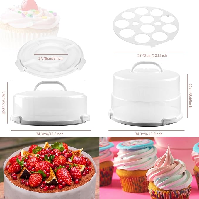12 Inch Tall Cake Carrier Extra Large Cake Carrier with Lid and Handle