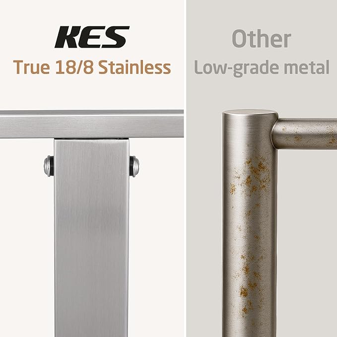 KES Freestanding Towel Rack for Bathroom, Floor Towel Racks for Bathroom with Weighted Base 2-Tier, Double Bath Towel Holder 18/8 Stainless Steel Brushed Finish, BTH231-2