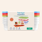 Bentgo Easyboxes - Reusable 5-Compartment Food Containers, Stackable 8-Piece Set, 4 Trays & 4 Lids, BPA-Free Food Storage for Meal Prep, School, & Work; Lunch Boxes with Patented Design (Classic)