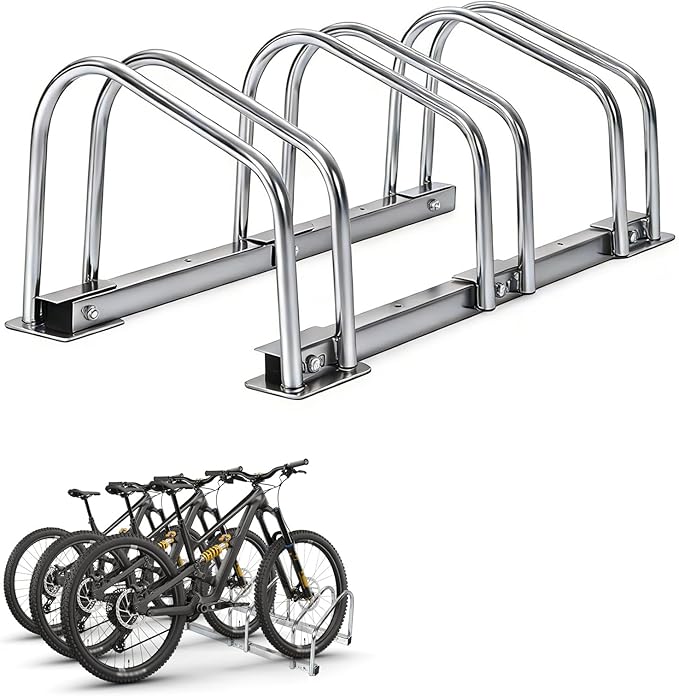 Bike Floor Stand, Freestanding Bike Parking Rack for Garage, Heavy Duty Bicycle Storage Organizer Fit 22-28" Wheels & 2.2" Tire Width,Indoor Outdoor Bike Storage Stand for Home, Apartment, Bike Shop